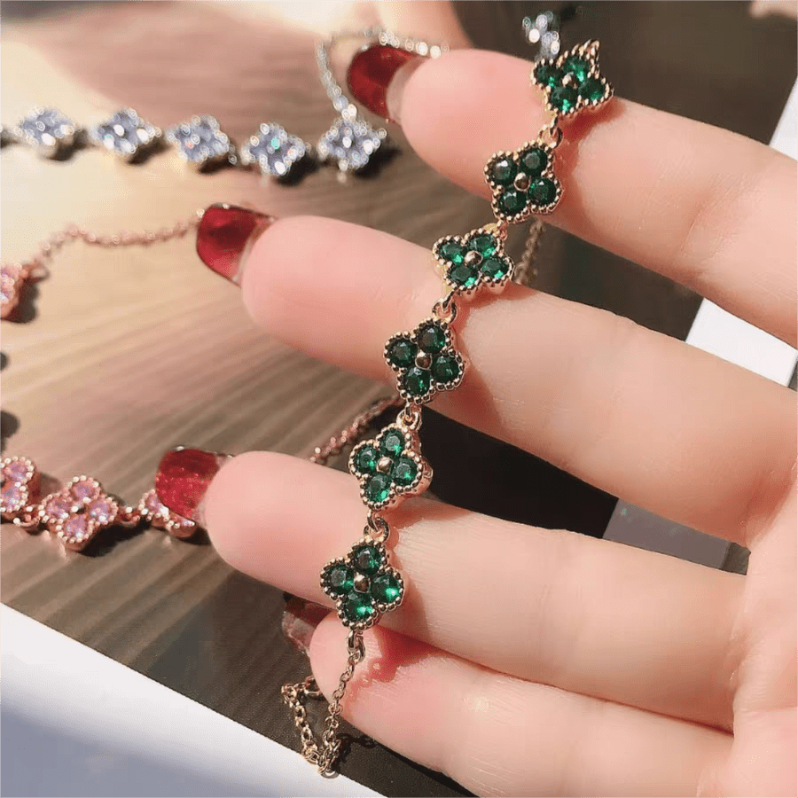 Colorful Crystal Clover Bracelet