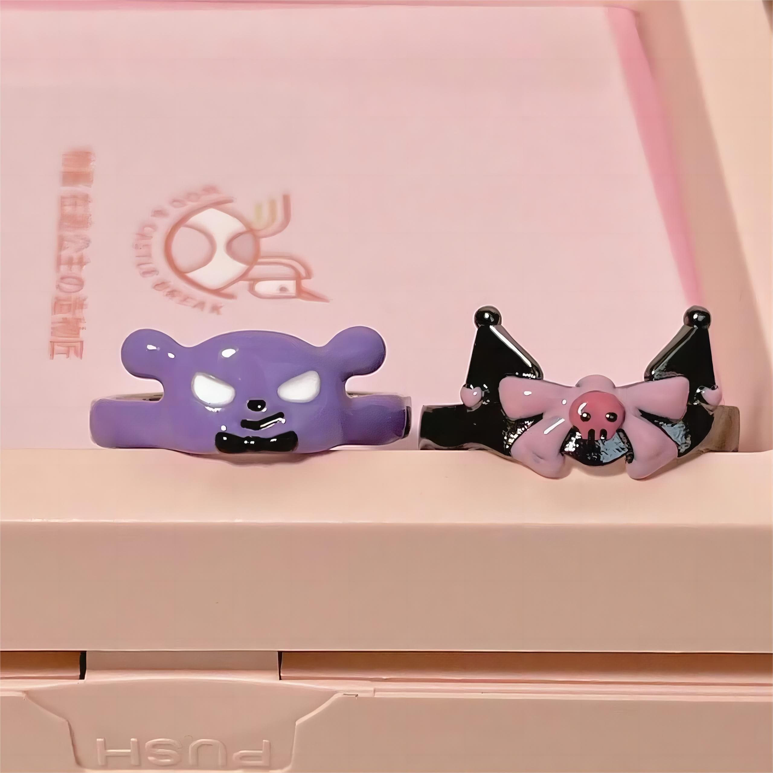 Cute Enamel Kuromi Baku Matching Ring