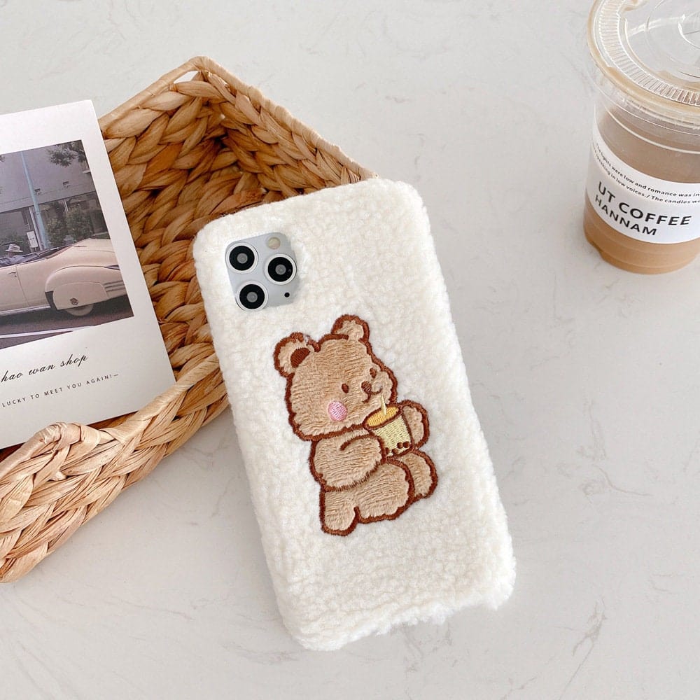 Cute Kawaii Bear Plush iPhone Case