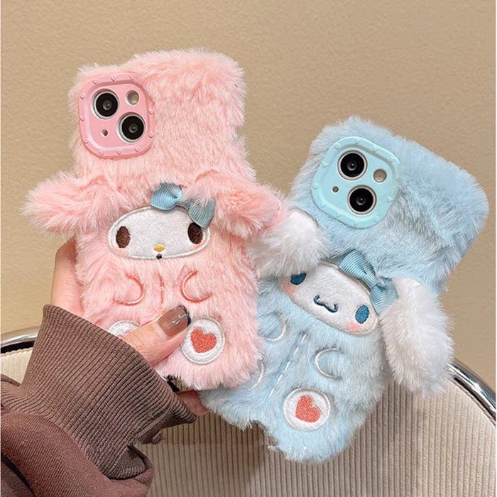 Cute My Melody Cinnamoroll Plush iPhone Case