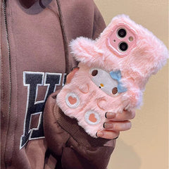 Cute My Melody Cinnamoroll Plush iPhone Case