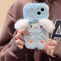 Cute My Melody Cinnamoroll Plush iPhone Case