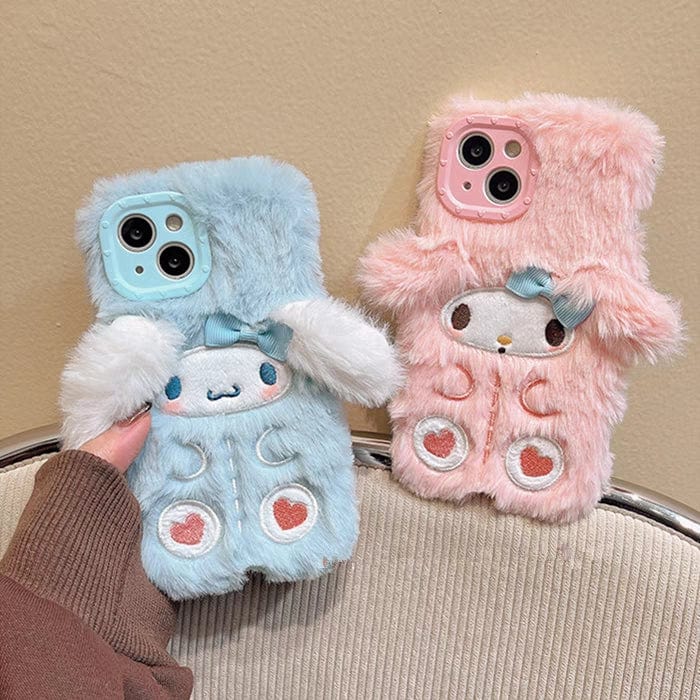 Cute My Melody Cinnamoroll Plush iPhone Case