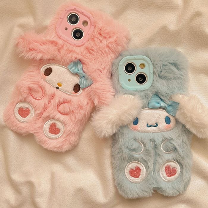 Cute My Melody Cinnamoroll Plush iPhone Case