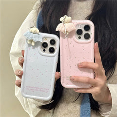 Cute Plush Angel Wings Teddy Bear iPhone Case