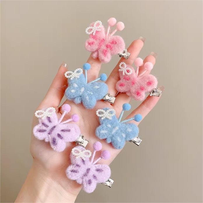 Cute Plush Butterfly Hair Clip