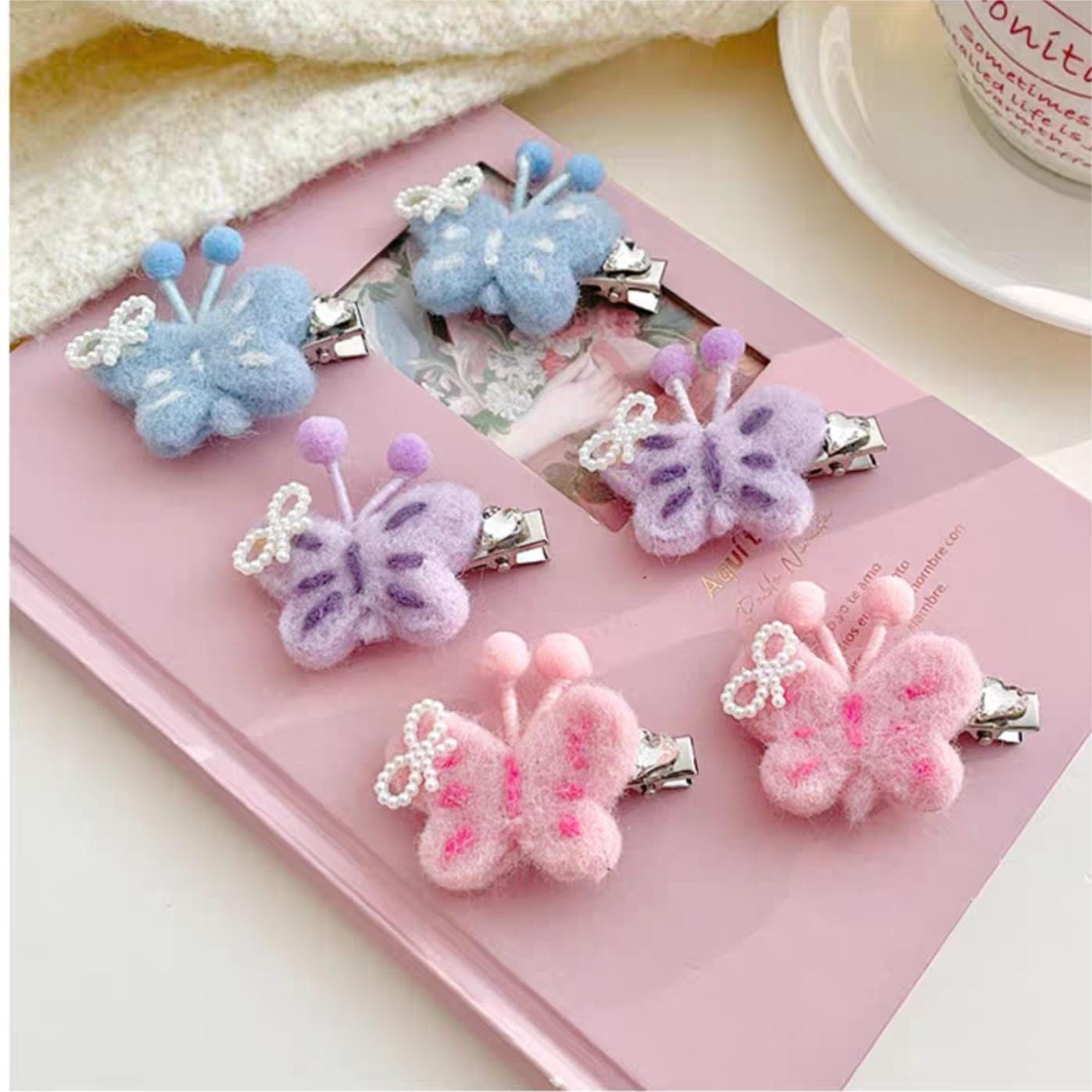 Cute Plush Butterfly Hair Clip