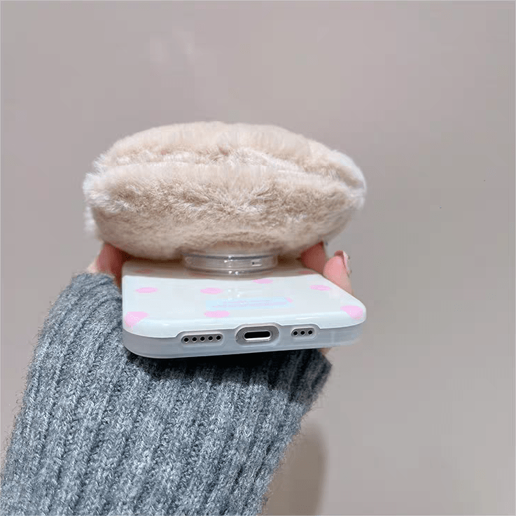 Cute Plush Hello Kitty Stand iPhone Case