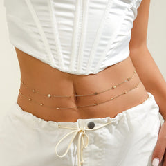 Dainty 2 Pieces Smile Face Belly Chain Set