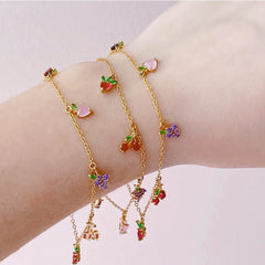 Dainty Colorful Crystal Fruits Bracelet