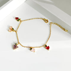 Dainty Colorful Crystal Fruits Bracelet