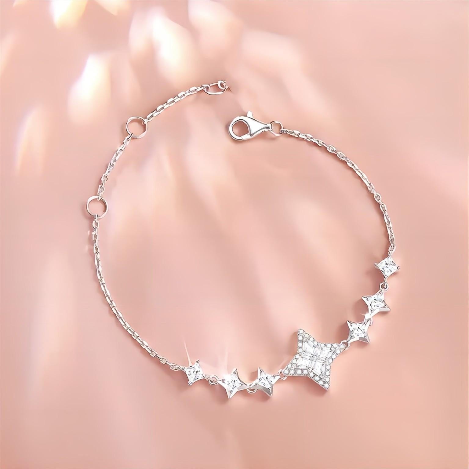 Dainty Crystal Sparkle Necklace Bracelet Set