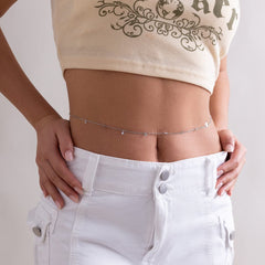 Dainty Crystal Star Tassel Belly Chain