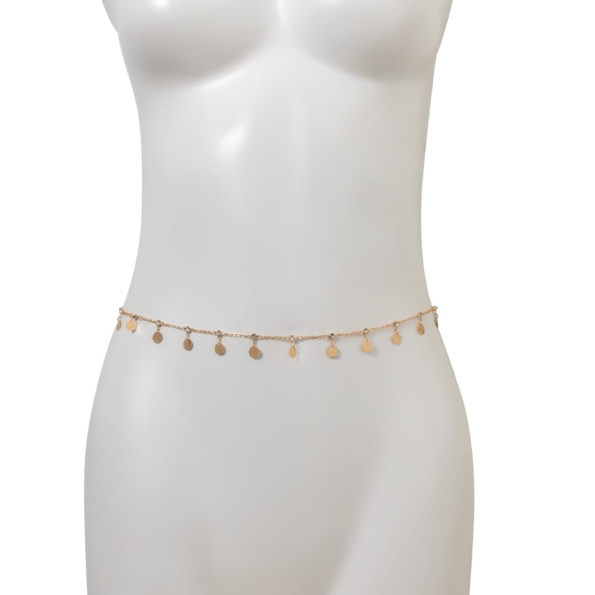 Dainty CZ Inlaid Sequins Tassel Belly Chain