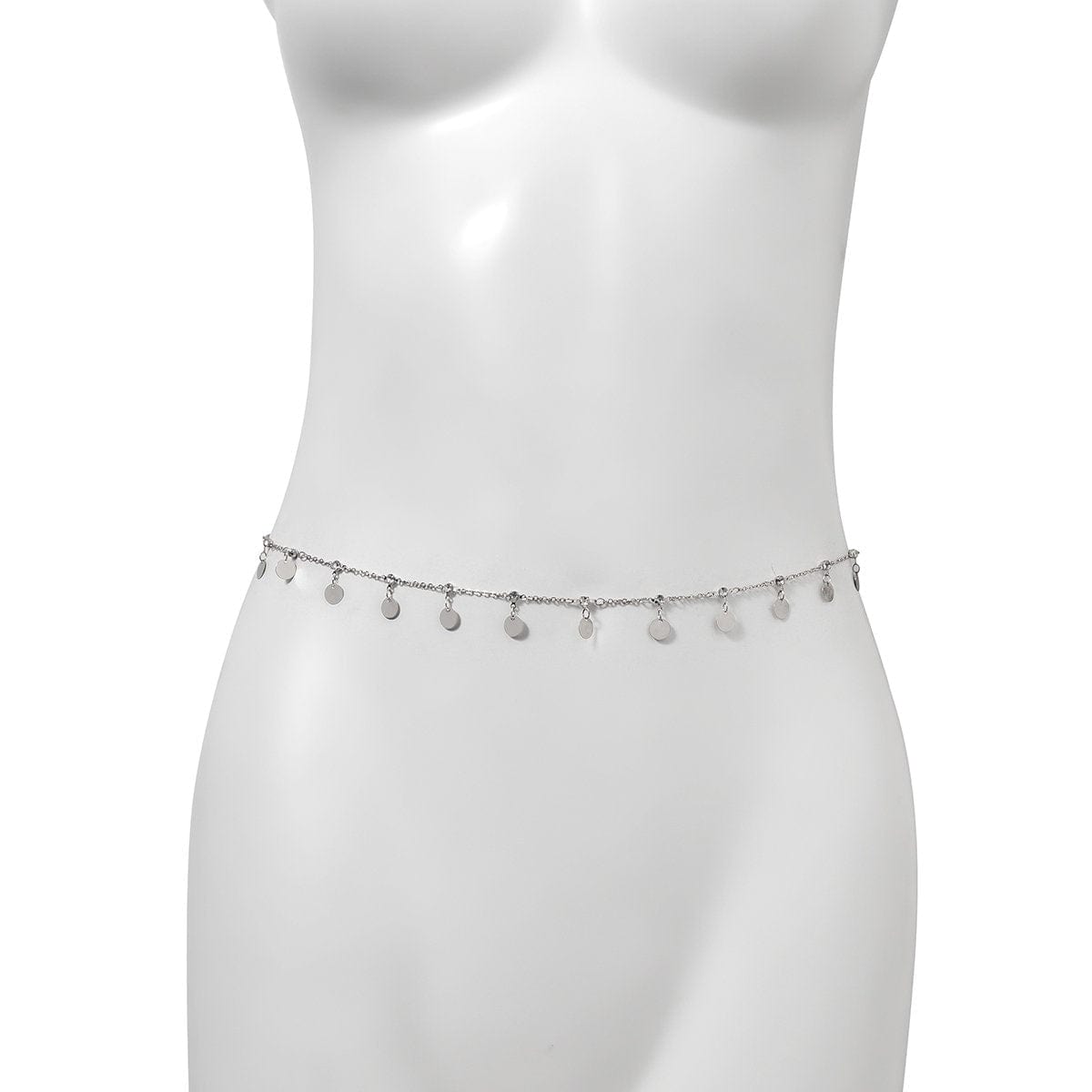 Dainty CZ Inlaid Sequins Tassel Belly Chain