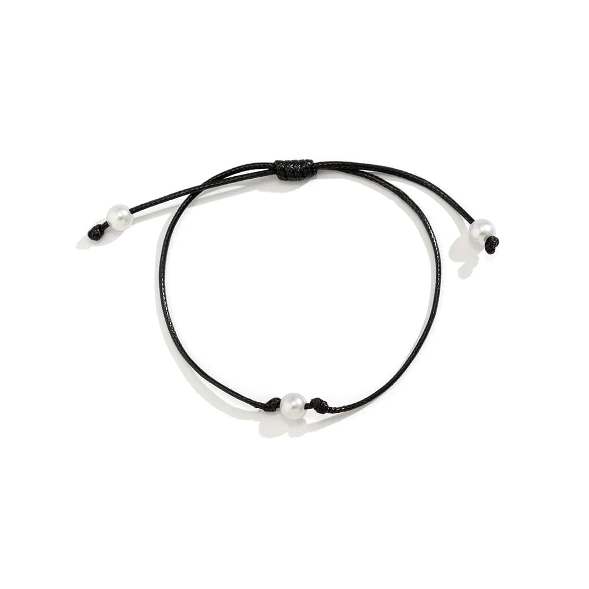 Dainty Faux Leather Pearl Anklet