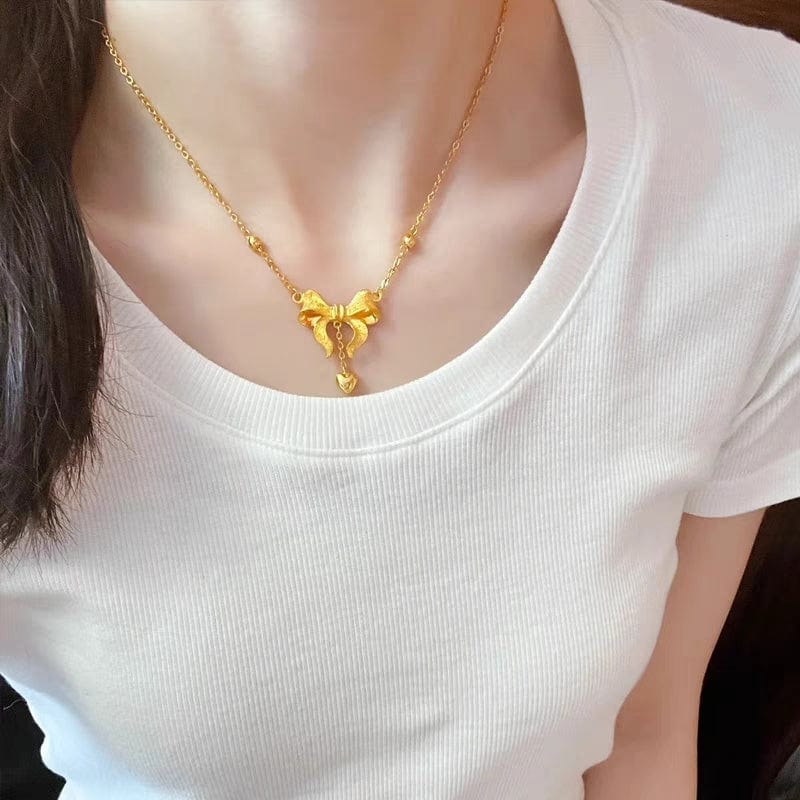 Dainty Gold Bowknot Necklace