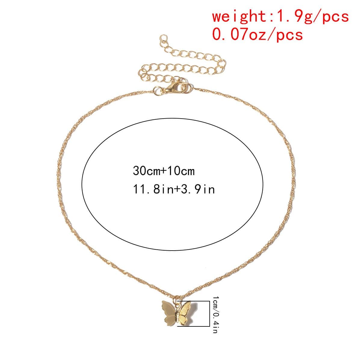 Dainty Gold Silver Tone Butterfly Pendant Choker Necklace