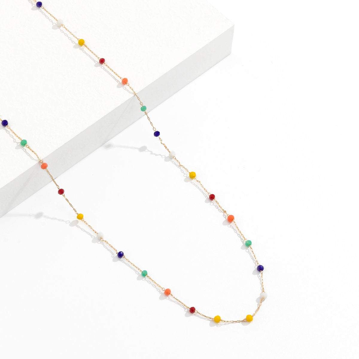 Dainty Gold Silver Tone Colorful Seed Bead Waist Chain