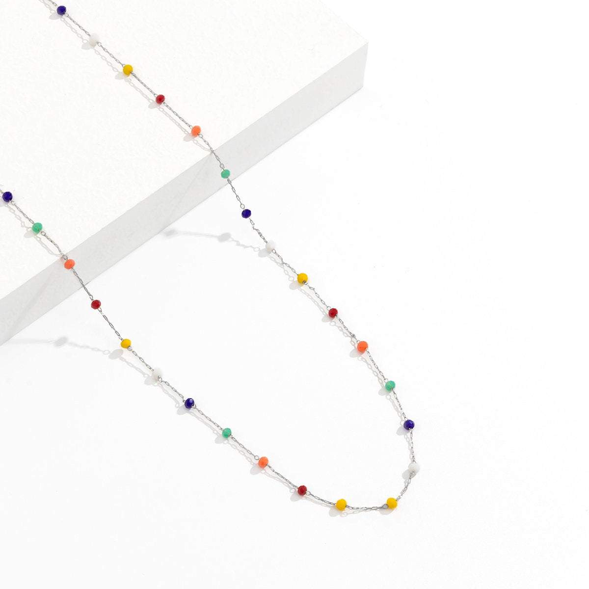 Dainty Gold Silver Tone Colorful Seed Bead Waist Chain