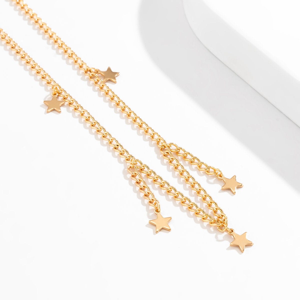 Dainty Gold Silver Tone Star Tassel Waist Chain