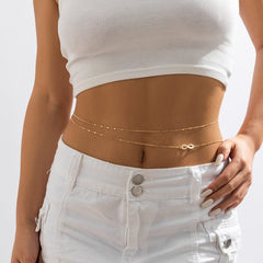 Dainty Layered Infinity Belly Chain Set