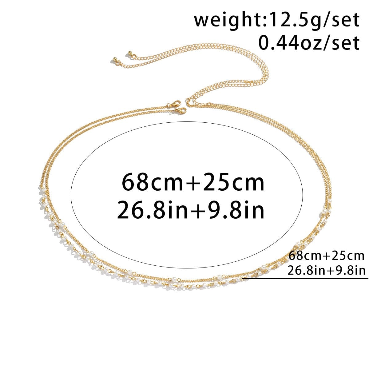 Dainty Layered Pearl Belly Chain Set