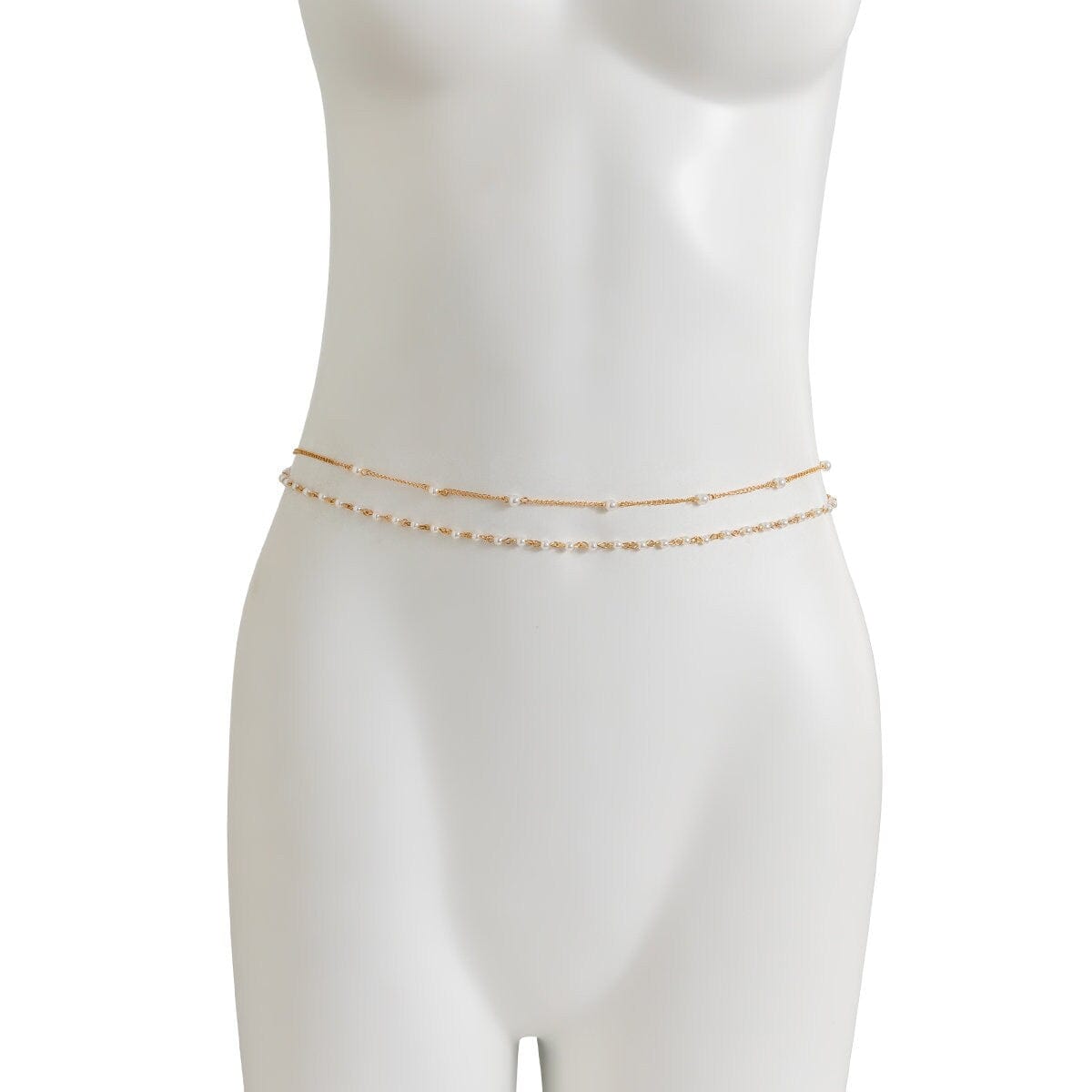 Dainty Layered Pearl Belly Chain Set