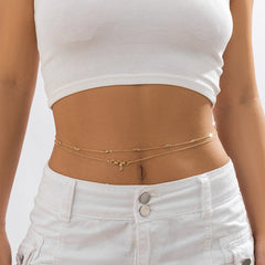 Dainty Layered Rhinestone Belly Chain Set