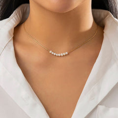 Dainty Pearl Charm Choker Necklace