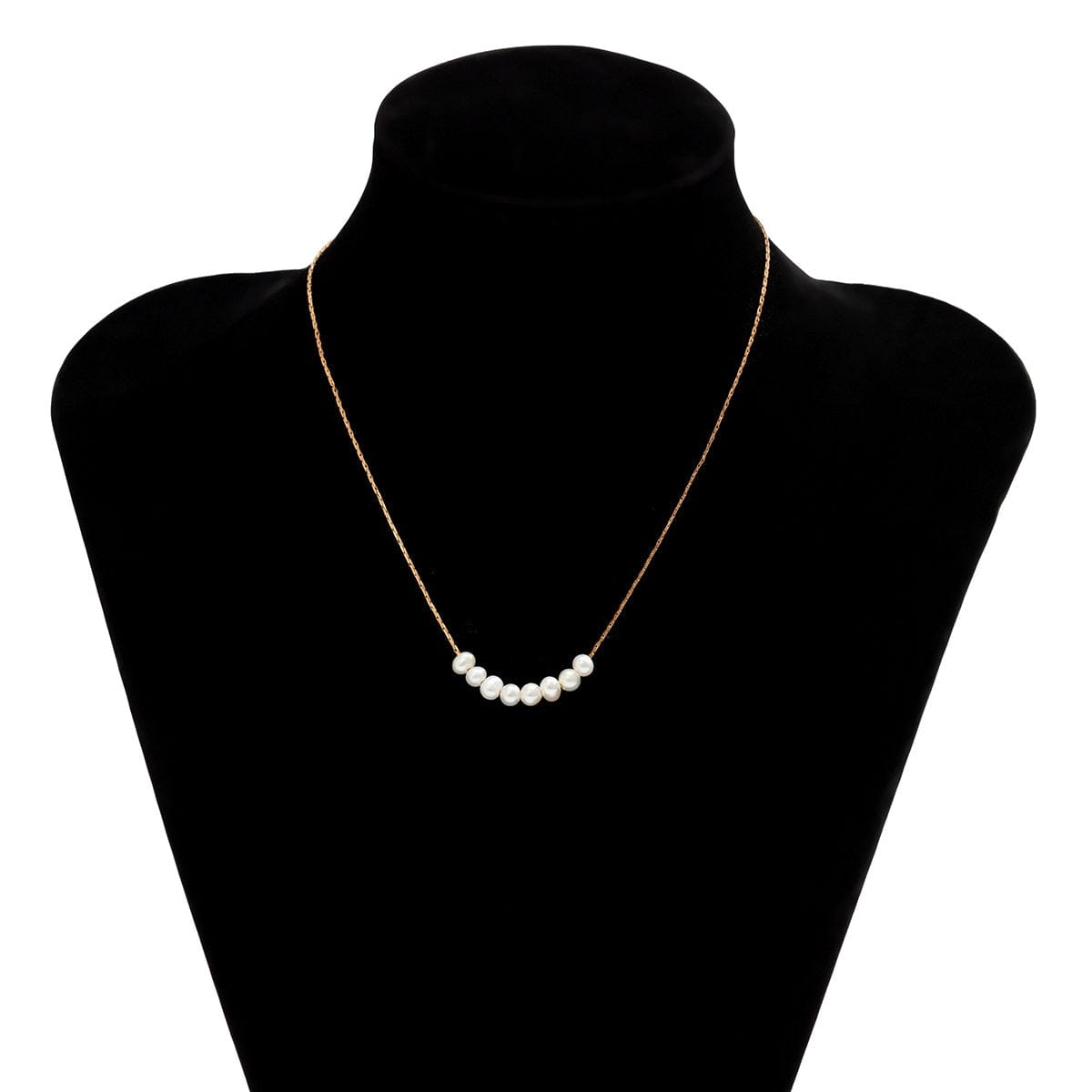 Dainty Pearl Charm Choker Necklace