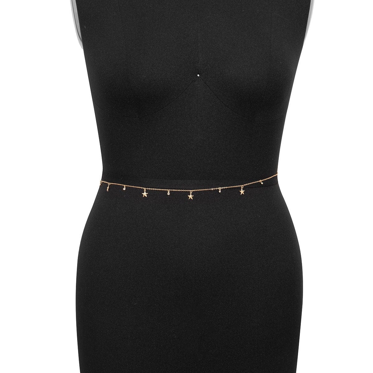 Dainty Rhinestone Star Tassel Belly Chain