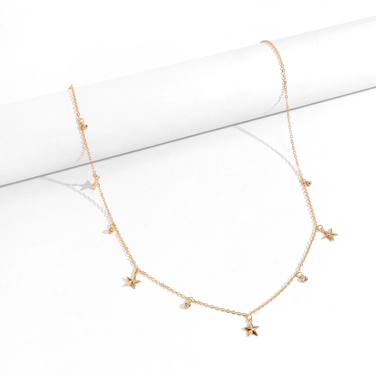 Dainty Rhinestone Star Tassel Belly Chain