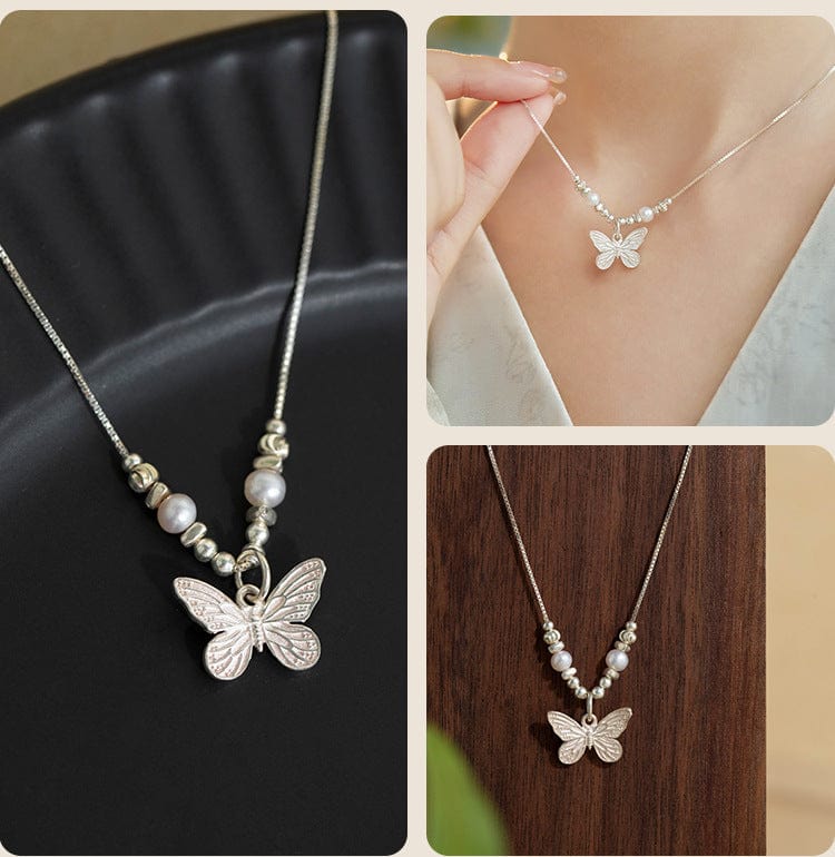 Dainty Silver Butterfly Necklace