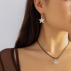 Dainty Star Necklace Earrings Set