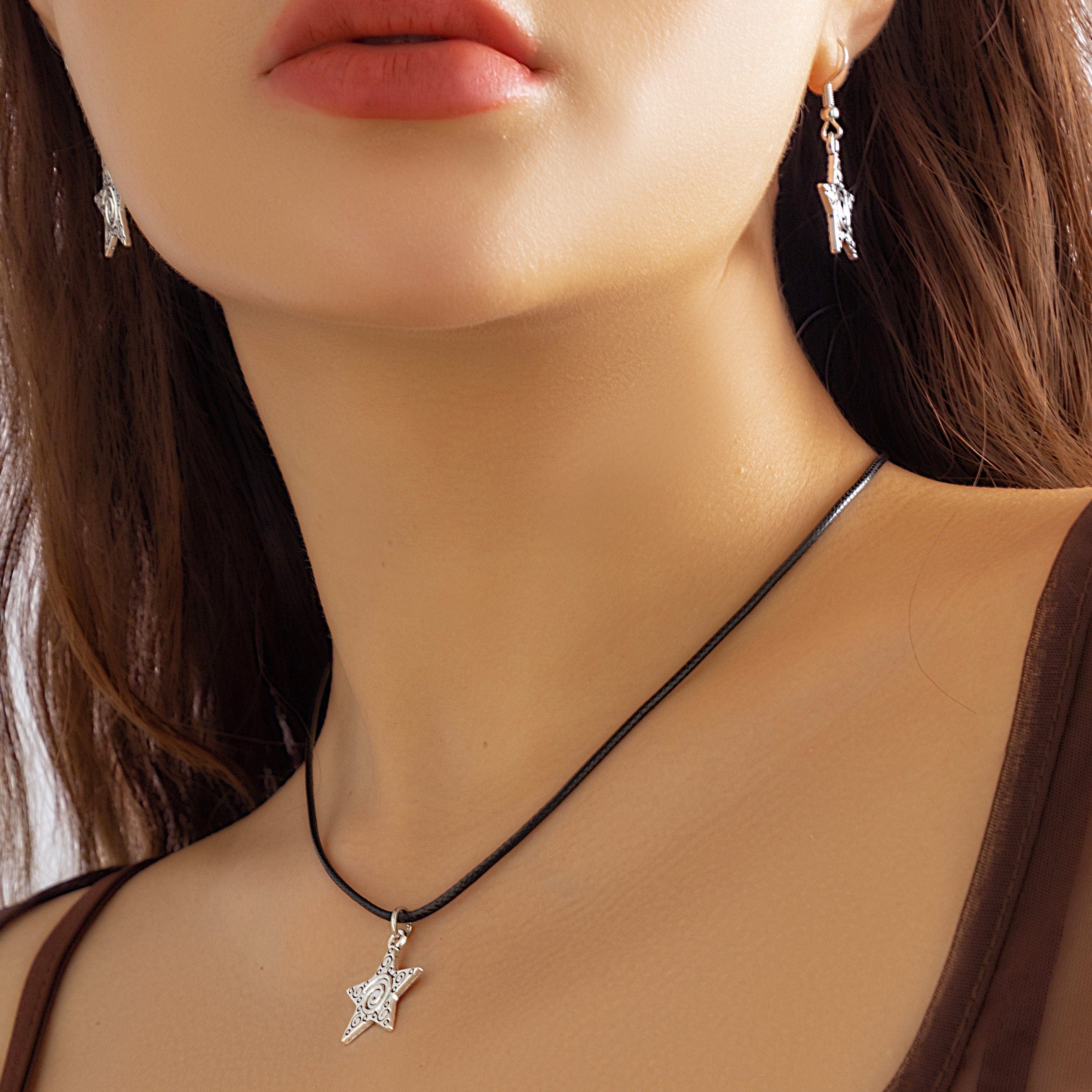 Dainty Star Necklace Earrings Set