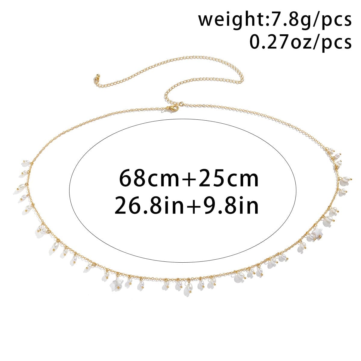 Dainty Star Pearl Tassel Belly Chain