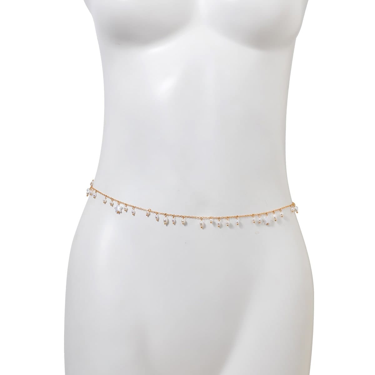 Dainty Star Pearl Tassel Belly Chain