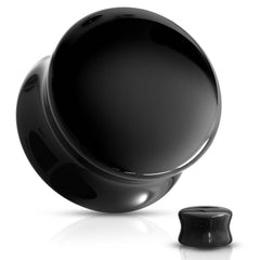 Double Flared Black Saddle Glass Plugs