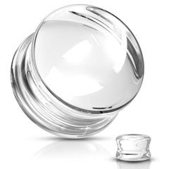 Double Flared Clear Saddle Glass Plugs