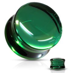 Double Flared Green Saddle Glass Plugs