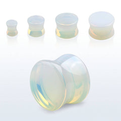 Double Flared White Opal Stone Plugs