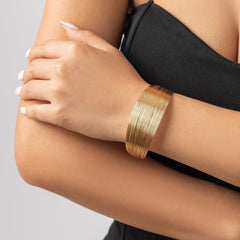 Geometric Abstract Pattern Bold Cuff Bracelet