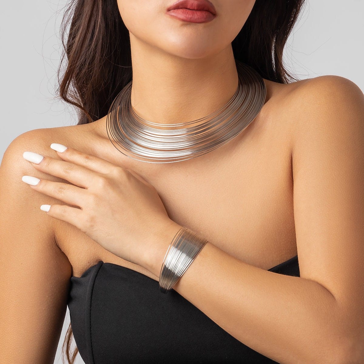 Geometric Abstract Pattern Bold Cuff Bracelet