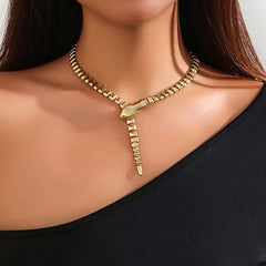 Geometric Abstract Snake Chain Necklace