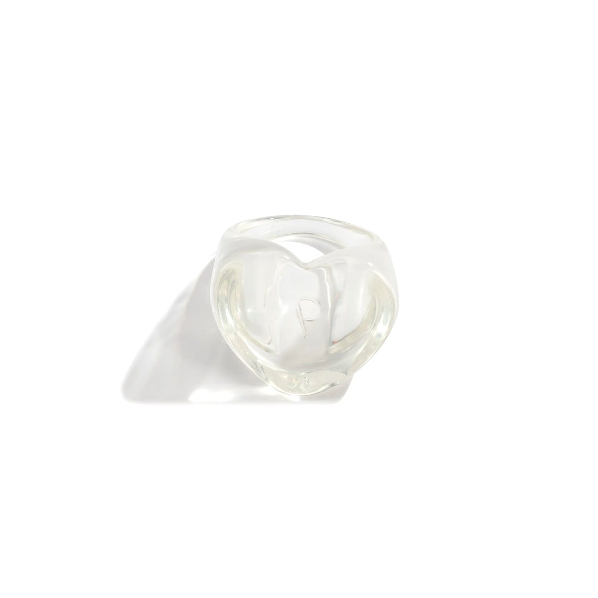 Geometric Colorful Resin Heart Ring