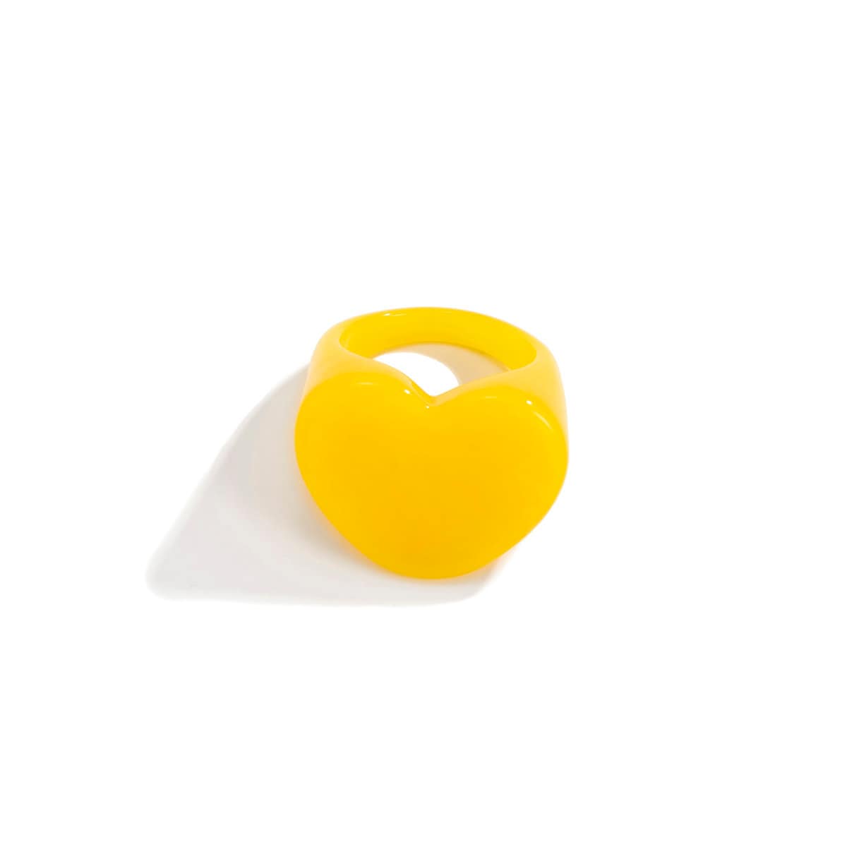 Geometric Colorful Resin Heart Ring
