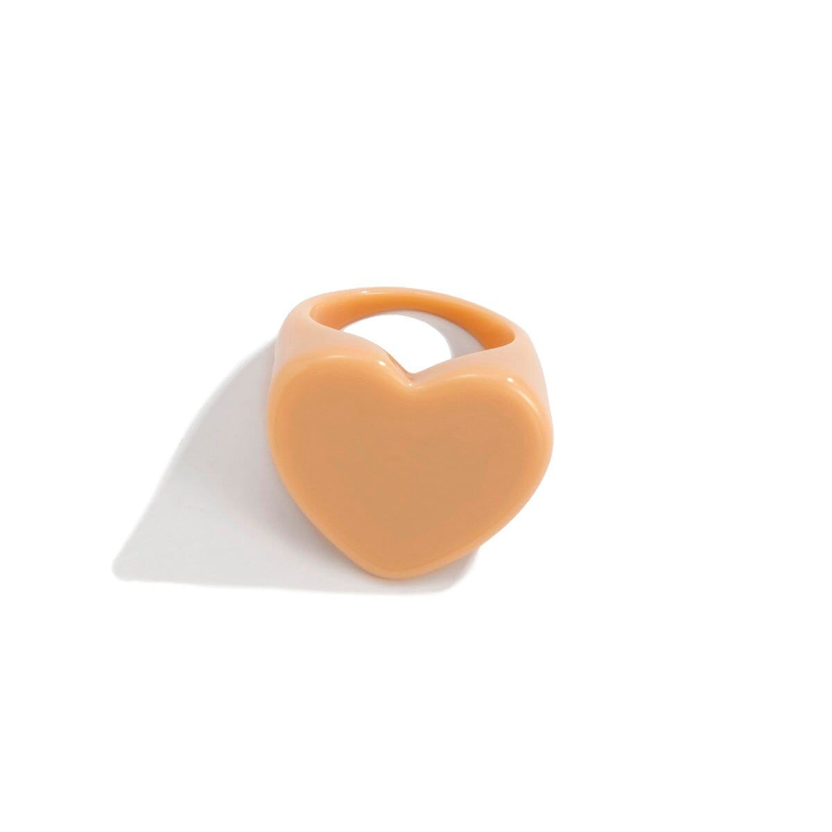 Geometric Colorful Resin Heart Ring