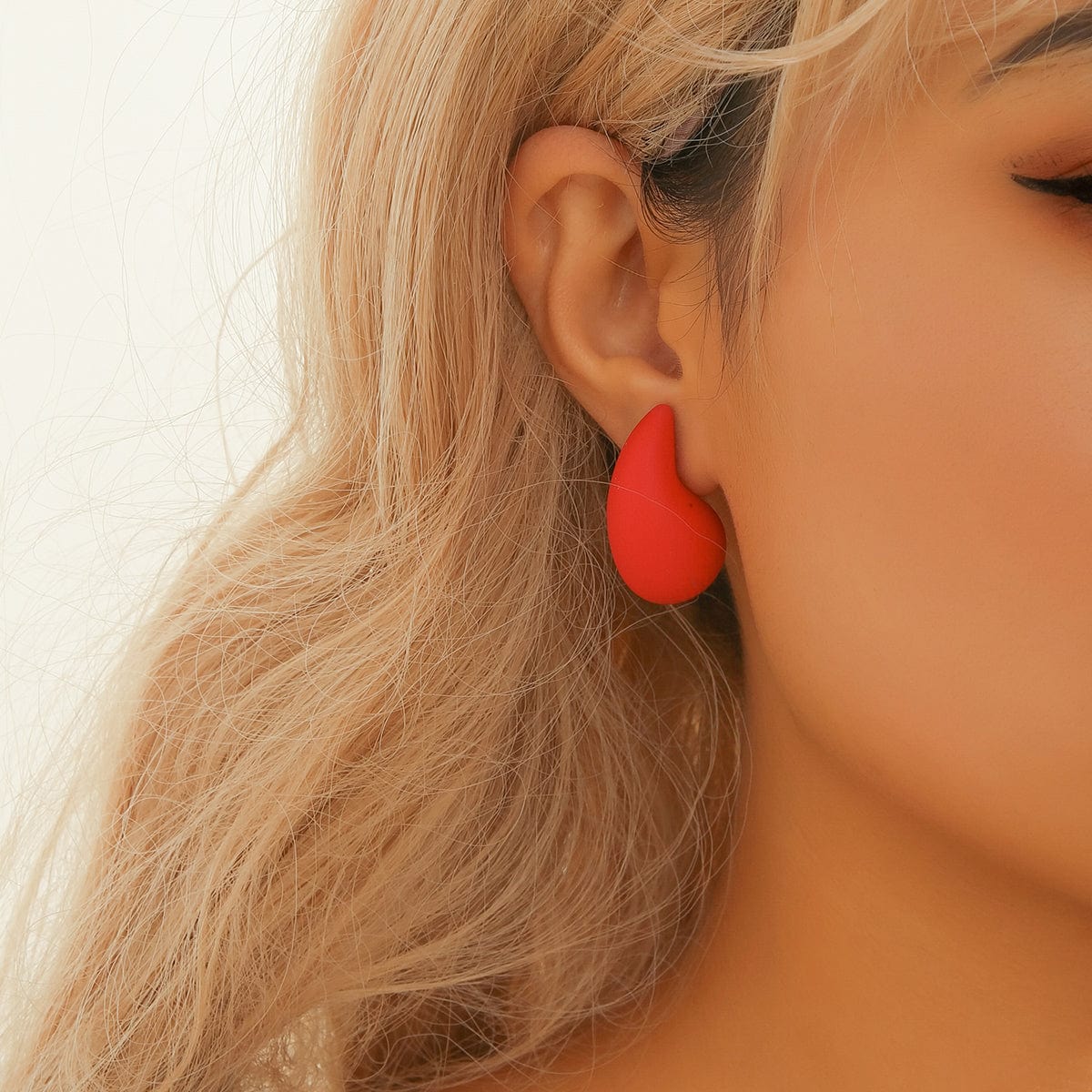 Geometric Colorful Waterdrop Pattern Dangle Earrings