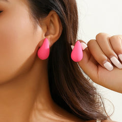 Geometric Colorful Waterdrop Pattern Dangle Earrings
